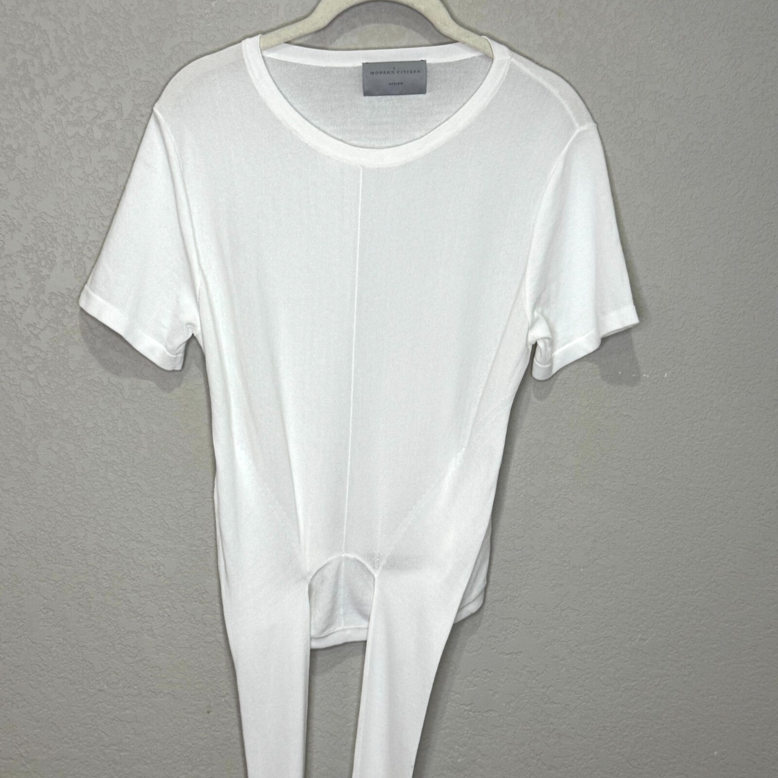 Modern Citizen Top Size Small Jude White Cropped Tie-Front