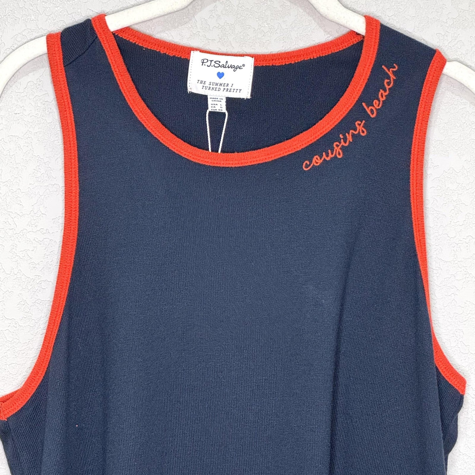 PJ Salvage Tank Top Womens Large Navy The Summer I Turned Pretty Cousins Beach