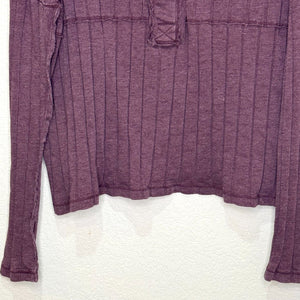 We The Free People In The Mix Henley Top Size XS Purple Magic Berry