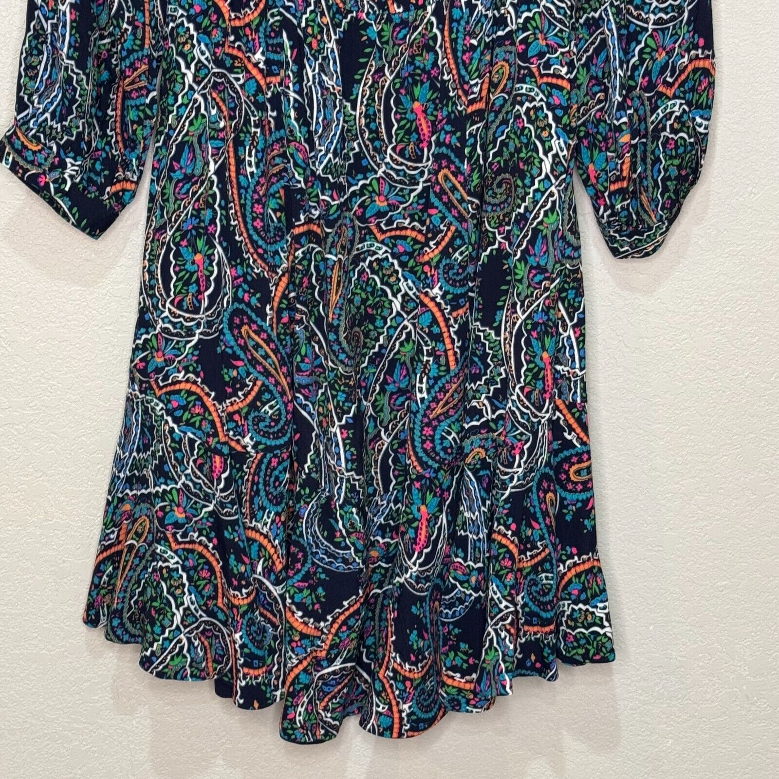 Anthropologie Maeve Maplewood Dress Size Small Colorful Paisley Flowy Ruffle Hem