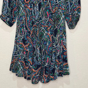 Anthropologie Maeve Maplewood Dress Size Small Colorful Paisley Flowy Ruffle Hem