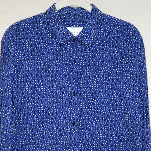 Sandro Paris Blue Dot Button Up Shirt Size Large