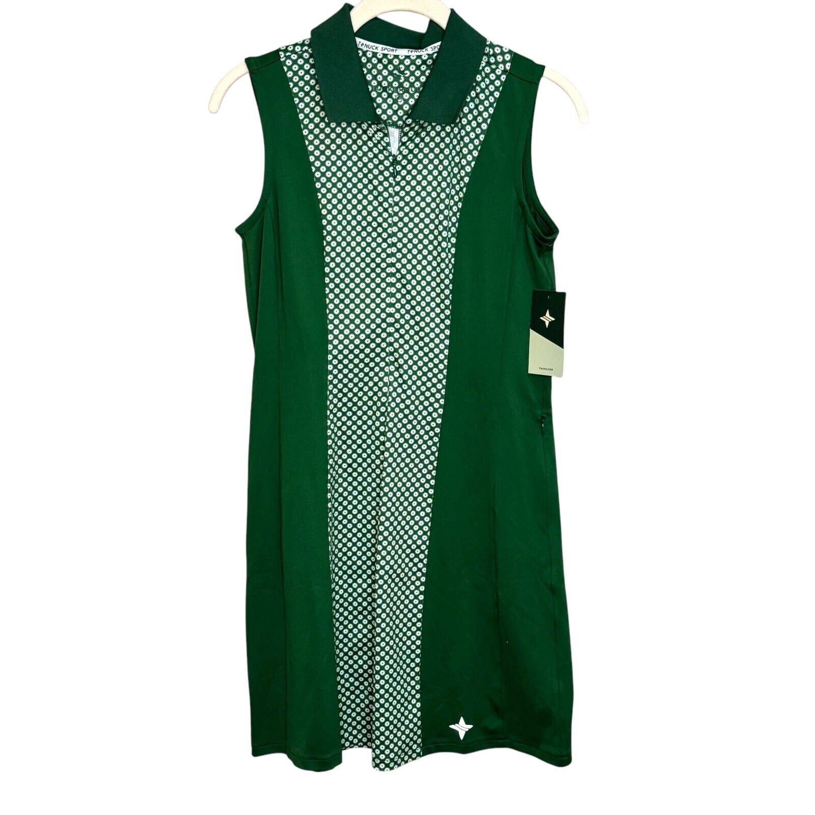 Tuckernuck Sport NEW Green White Ditsy Daisy Roxana Half Zip Golf Dress Size XS