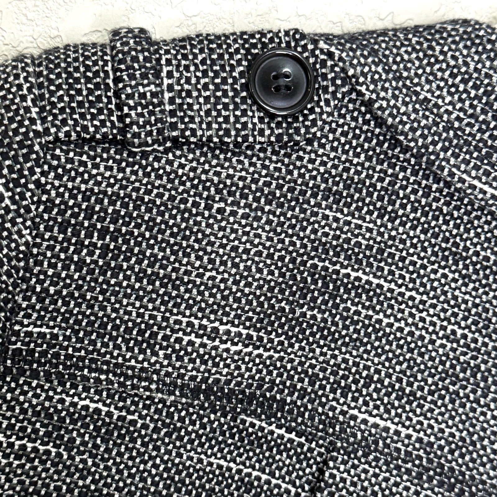 Halogen Jacket Womens 6P Petite Black White Tweed Lined Cropped 3/4 Sleeve Piped
