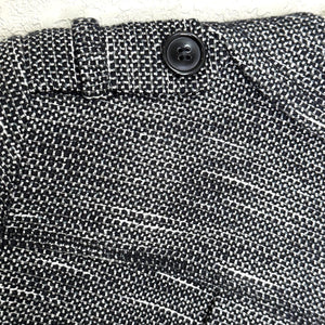 Halogen Jacket Womens 6P Petite Black White Tweed Lined Cropped 3/4 Sleeve Piped