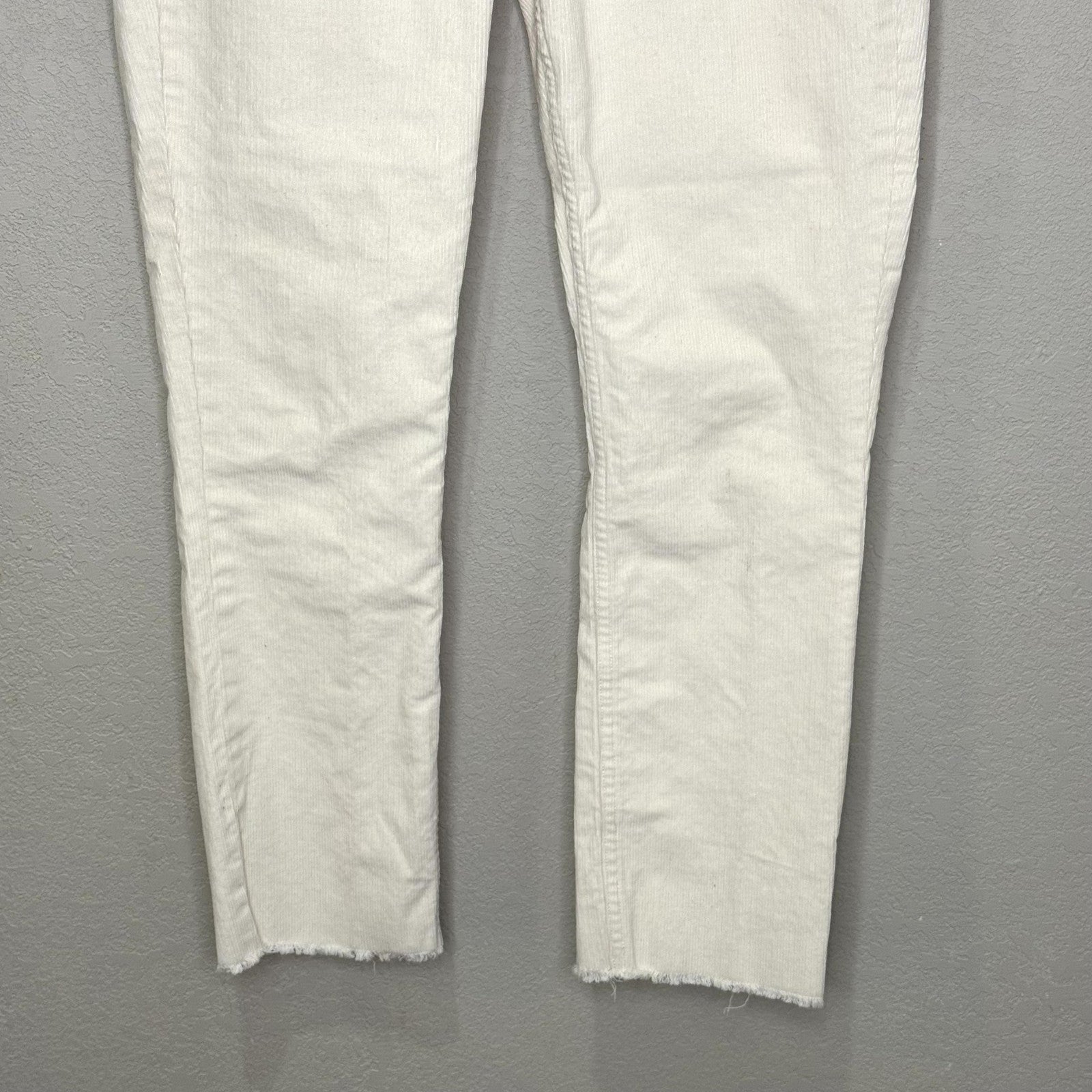 Vineyard Vines Pants Womens 28 Corduroy High Rise Ankle Raw Hem Ivory 2P001366