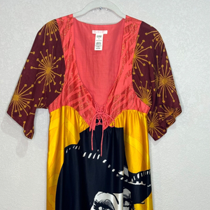 Custo Barcelona Silk Glitter Vegas Girl Maxi Dress Size XS (1)