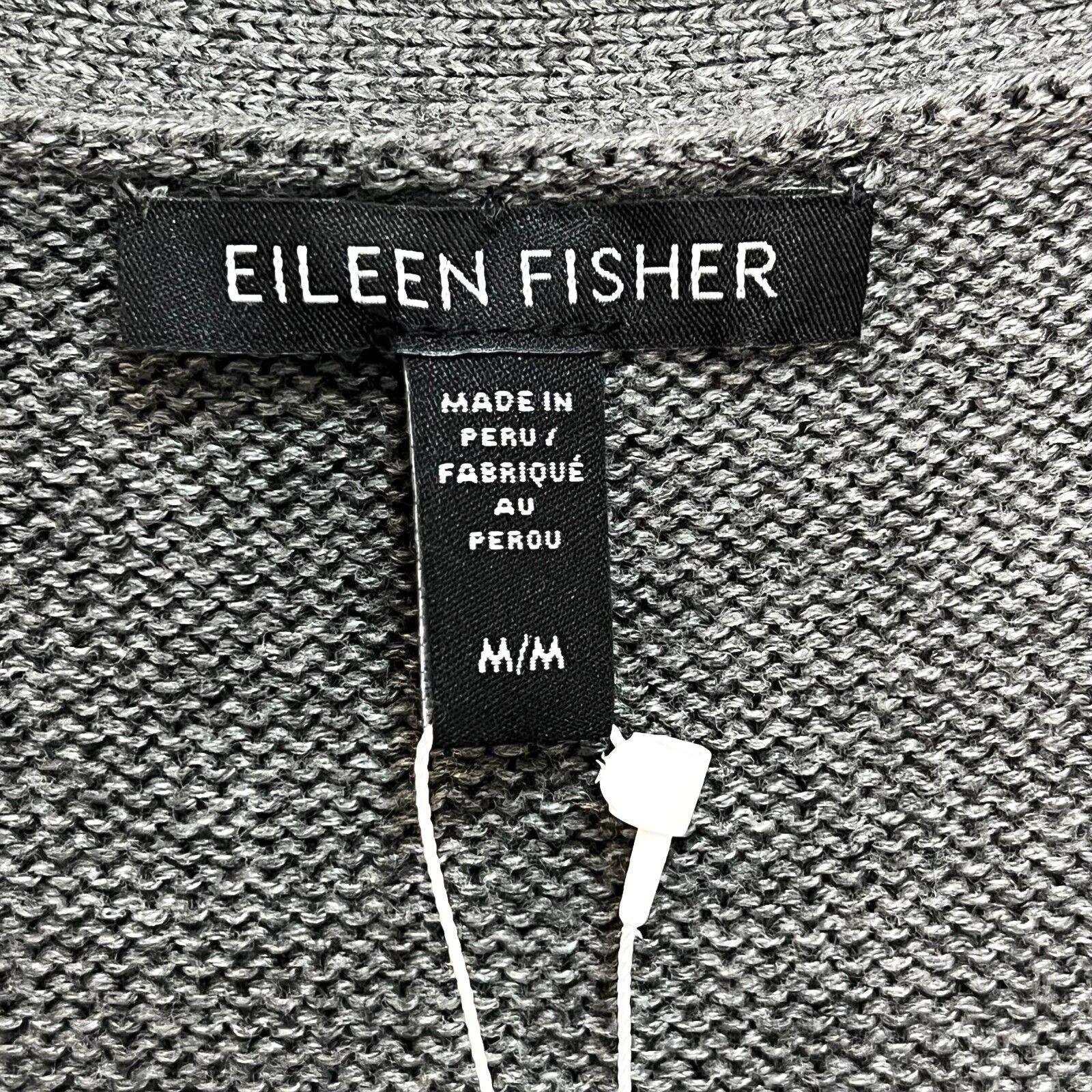 Eileen Fisher Peruvian Organic Cotton Blend V-Neck Cardigan Size Medium NEW $278