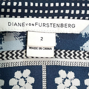 DVF Diane Von Furstenberg Chrystie Silk Top Blouse Size 2