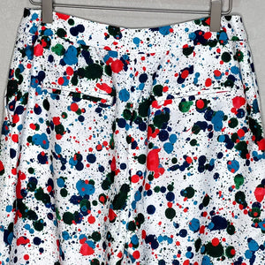 Ted Baker White Paint Splatter Wide Leg Capri Ankle Pants Size 6 (2) NEW $209