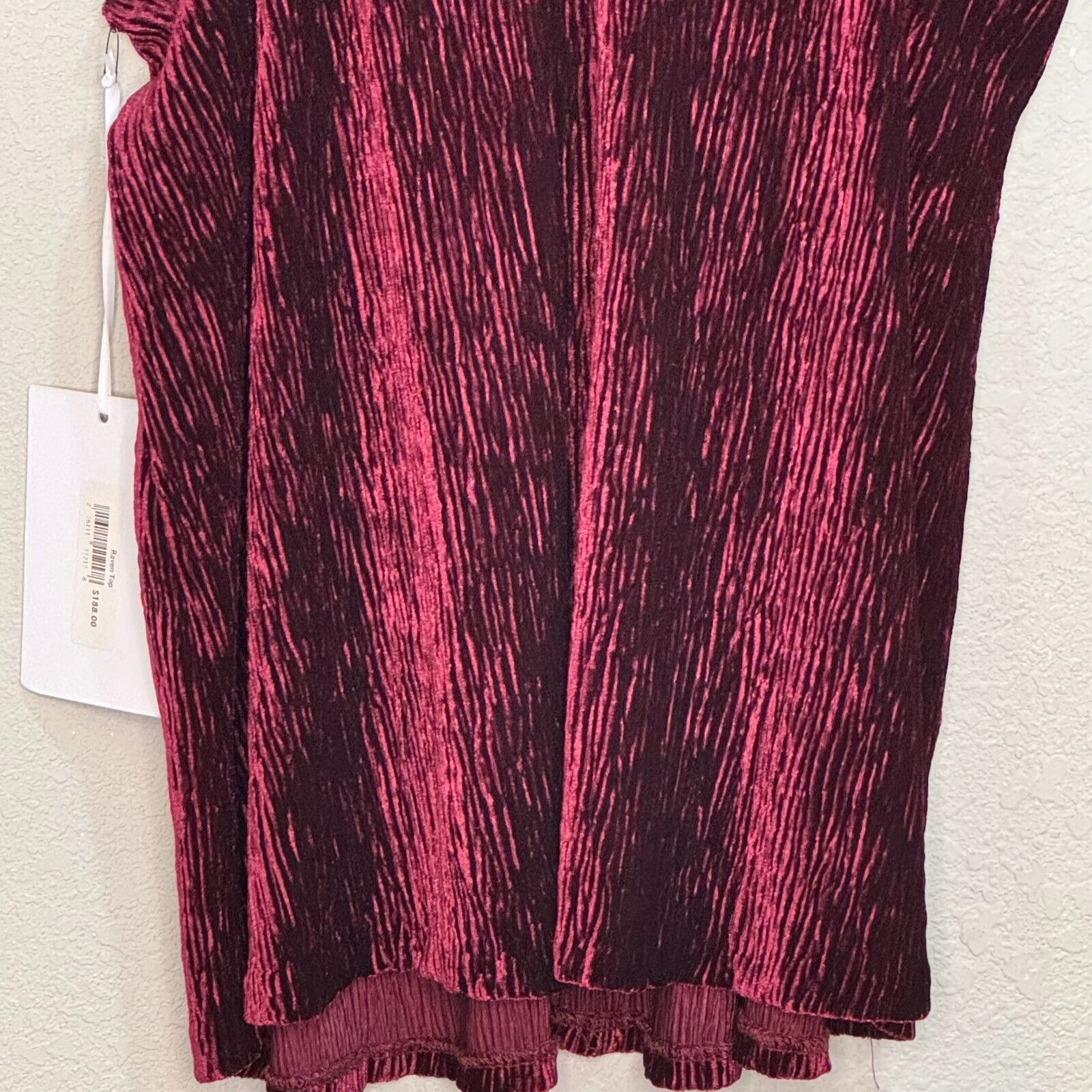 Amanda Uprichard Maroon Raven Velvet Sleeveless Top Size Small NEW $188