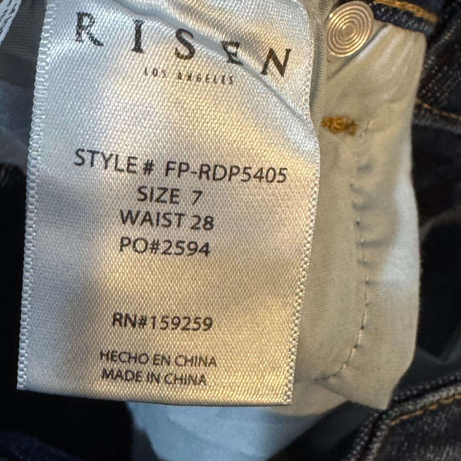 Risen Jeans Womens 28 7 High Rise Slim Straight Crop Jean Blue Denim Stretch