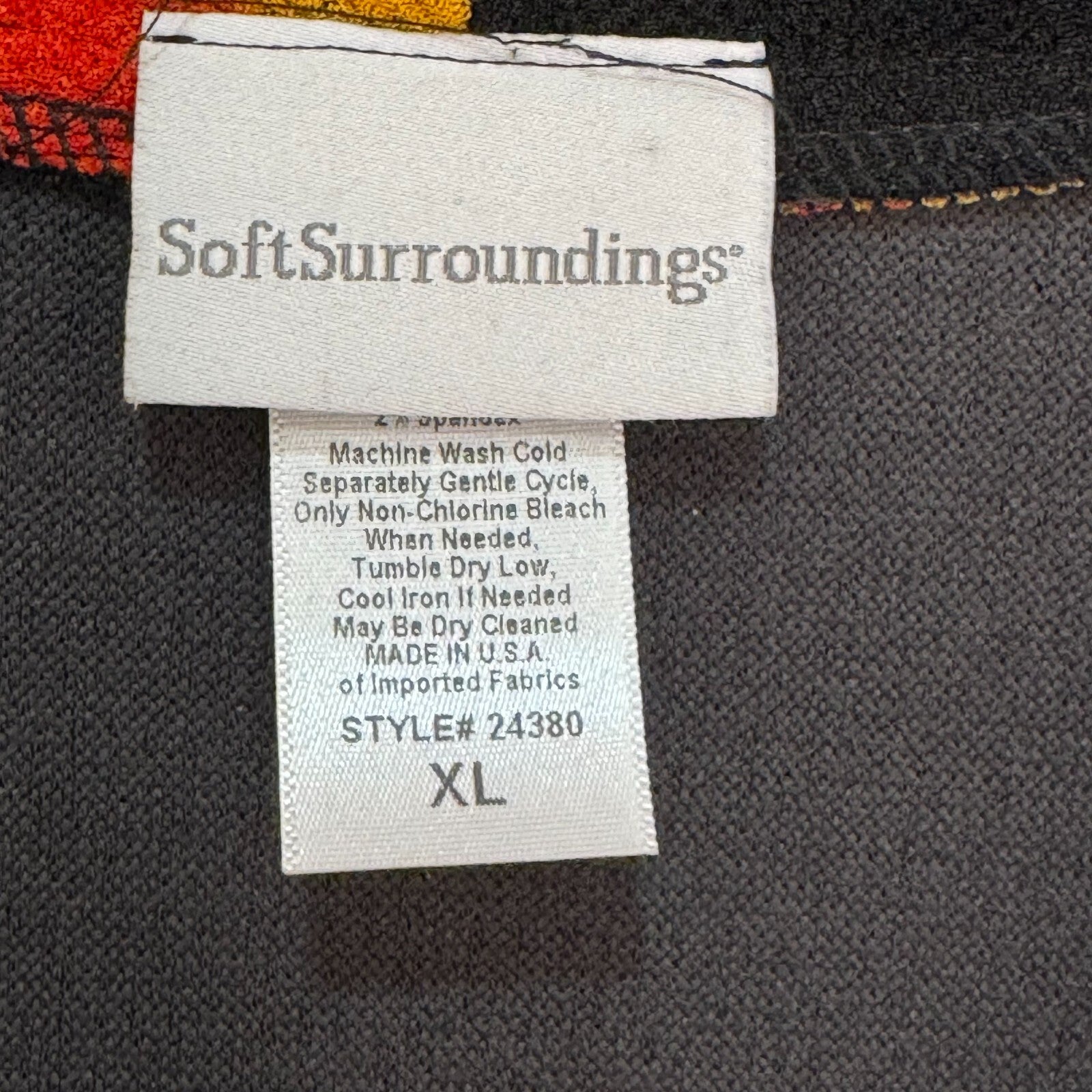 Soft Surroundings Black Red Floral Cardigan Topper Size XL Artsy Japanese Button