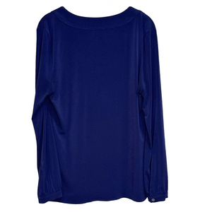 Ellie Kai Blue Jersey Popover Blouse Top Size 10