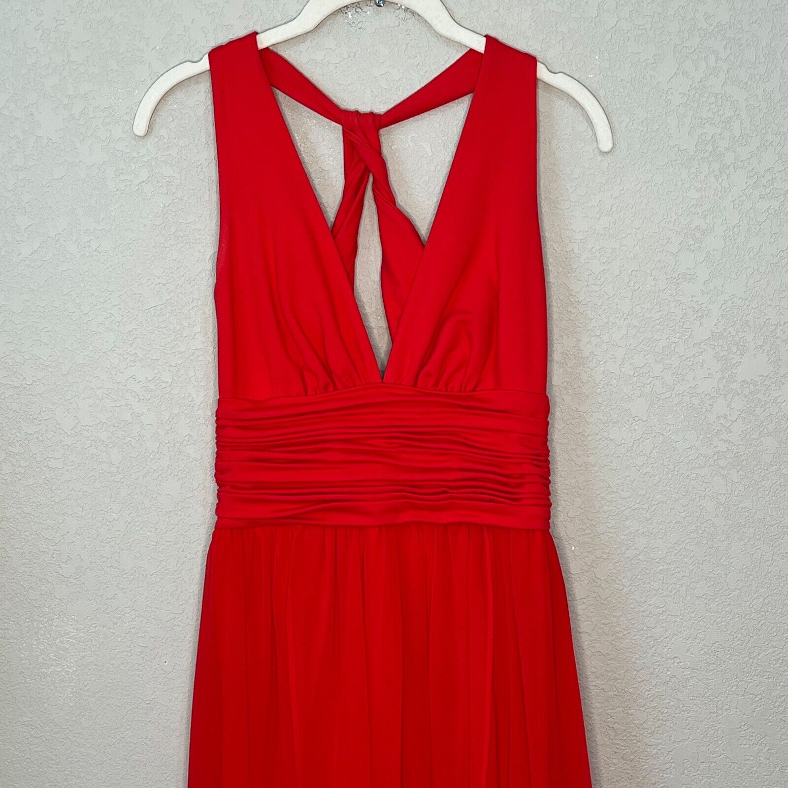 French Connection Red Andros Jersey Halter Maxi Dress Size 4