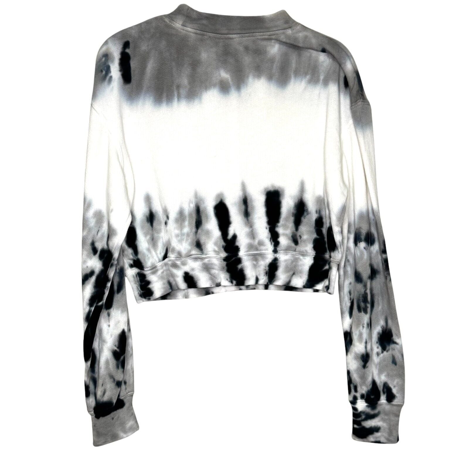 Alice + Olivia Malibu Tie Dye Sweatshirt Size XS White Black Cropped