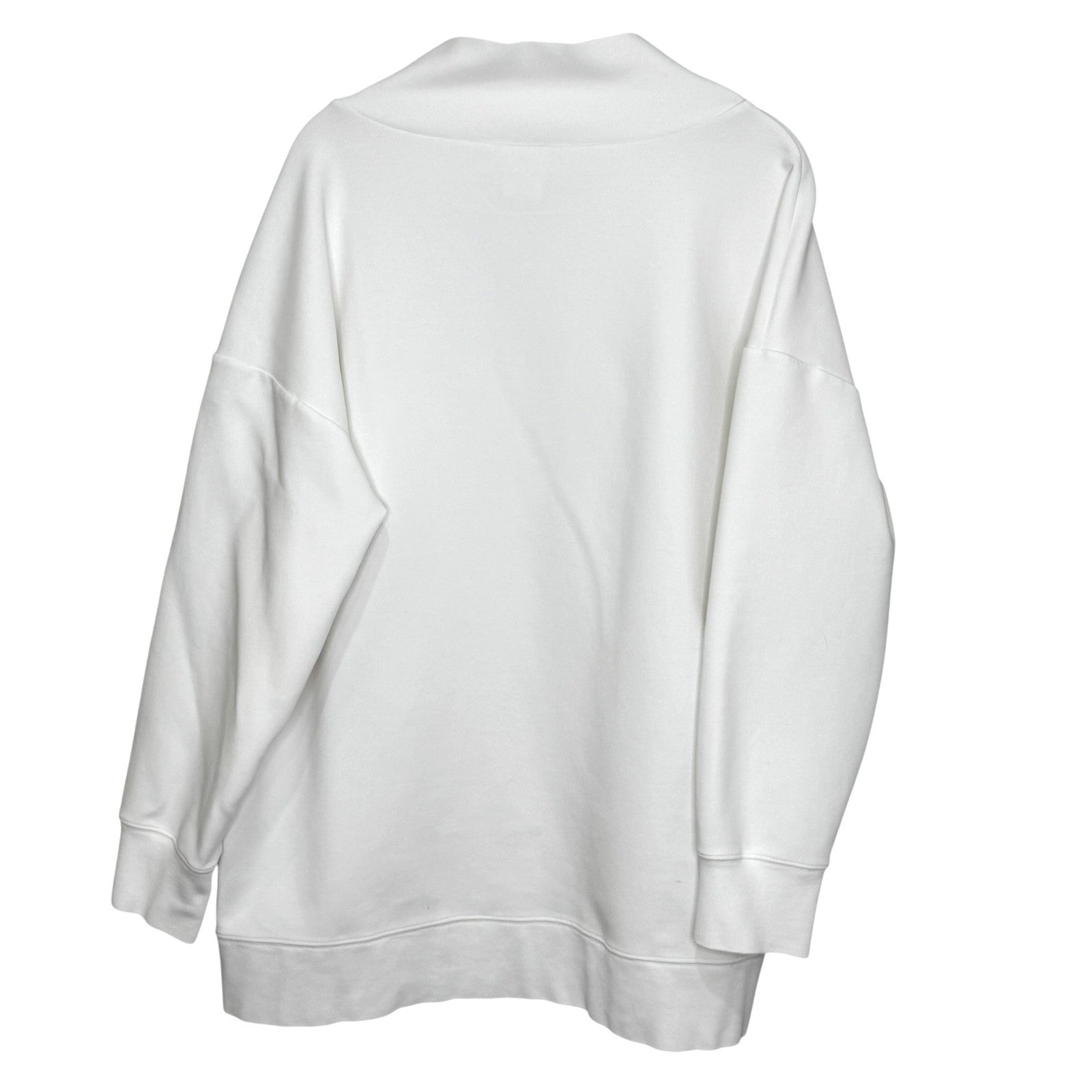Wolford Sweatshirt Womens Medium White Oversized Mock Neck Asymmetrical Pullover