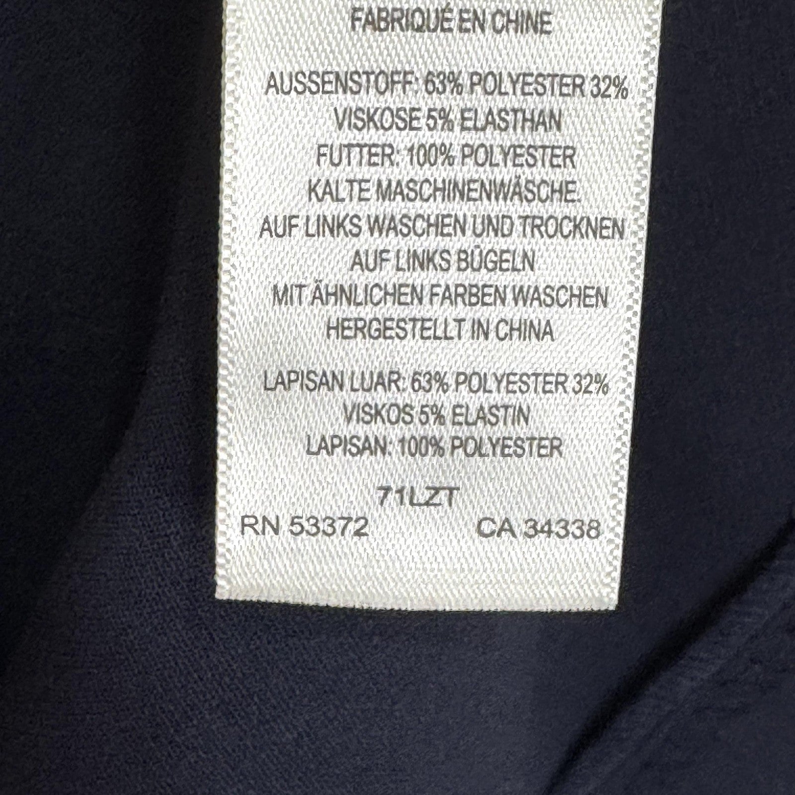 French Connection Dress Medium Whisper Navy Blue Short Sleeve Work Office Career
