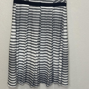 Eva Franco Dress Womens 10 Black White Striped Fit Flare Sleeveless Cotton USA