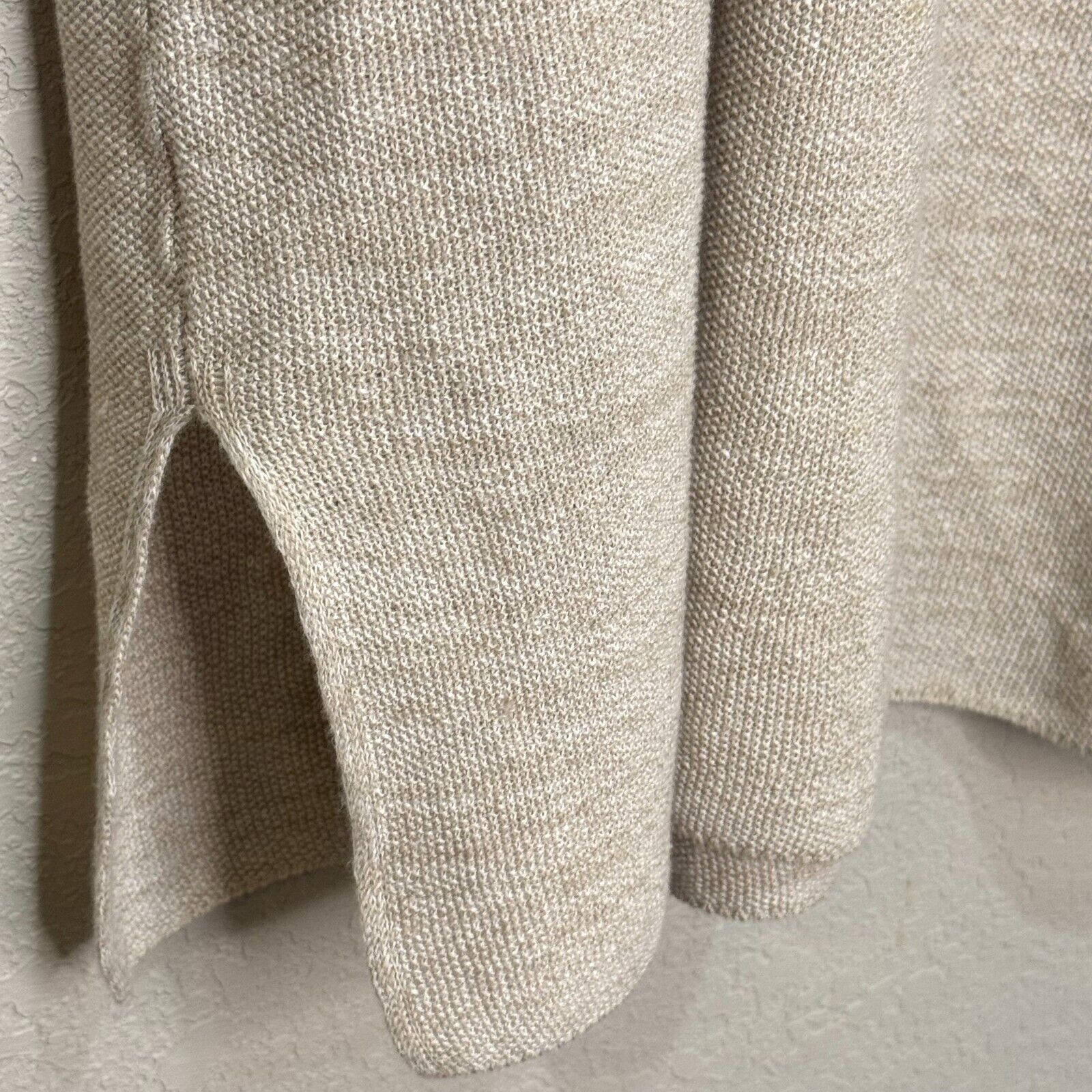 Eileen Fisher Organic Linen Sweater Top Size Small Beige Tan Lightweight