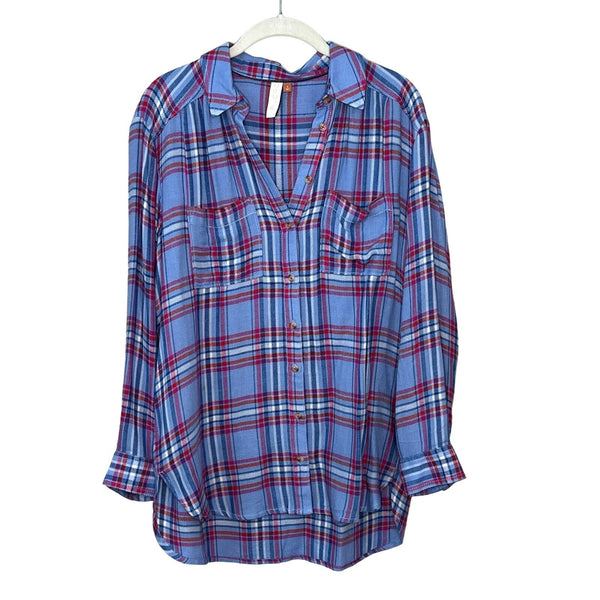 Anthropologie selling Pilcro Seamed Plaid Tunic Buttondown Top