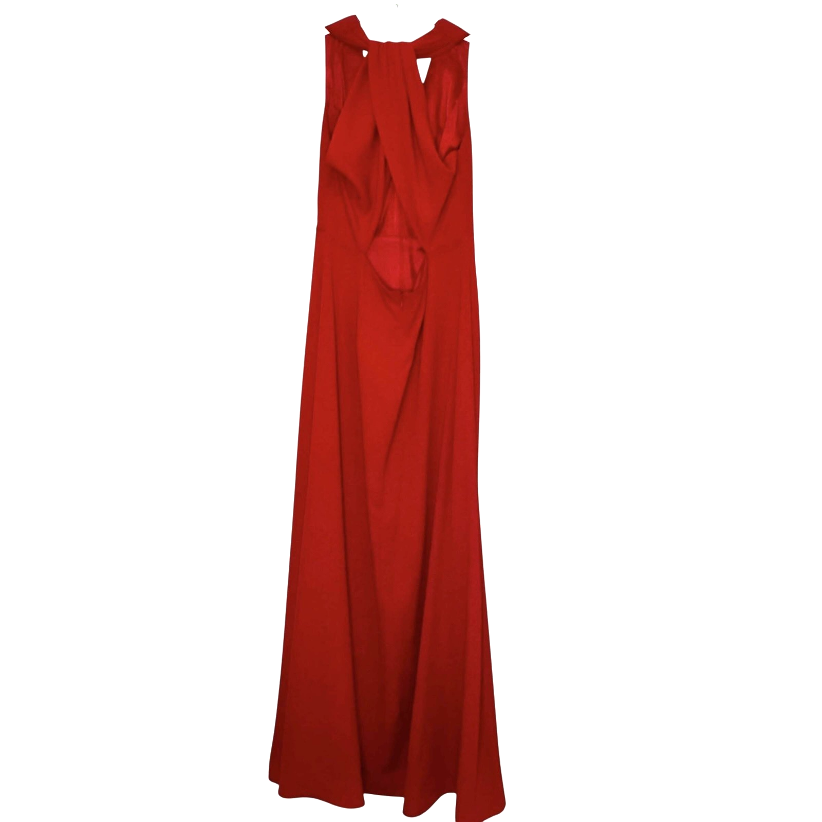 Jill Jill Stuart Dress Womens 6 Red Halter Gown Open Back V Neck Formal 4S1278