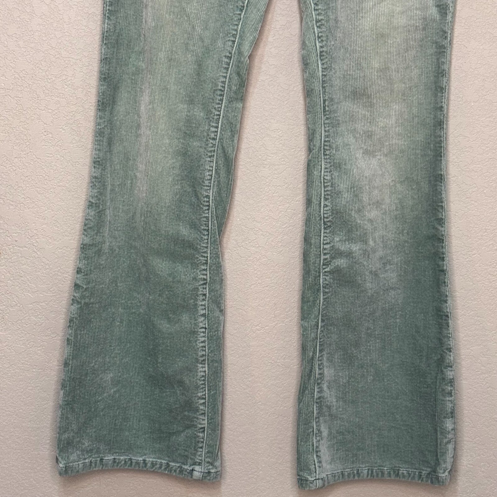 Anthropologie Pilcro The Icon Corduroy Jeans Pants Size 27 Green Flare Low Rise