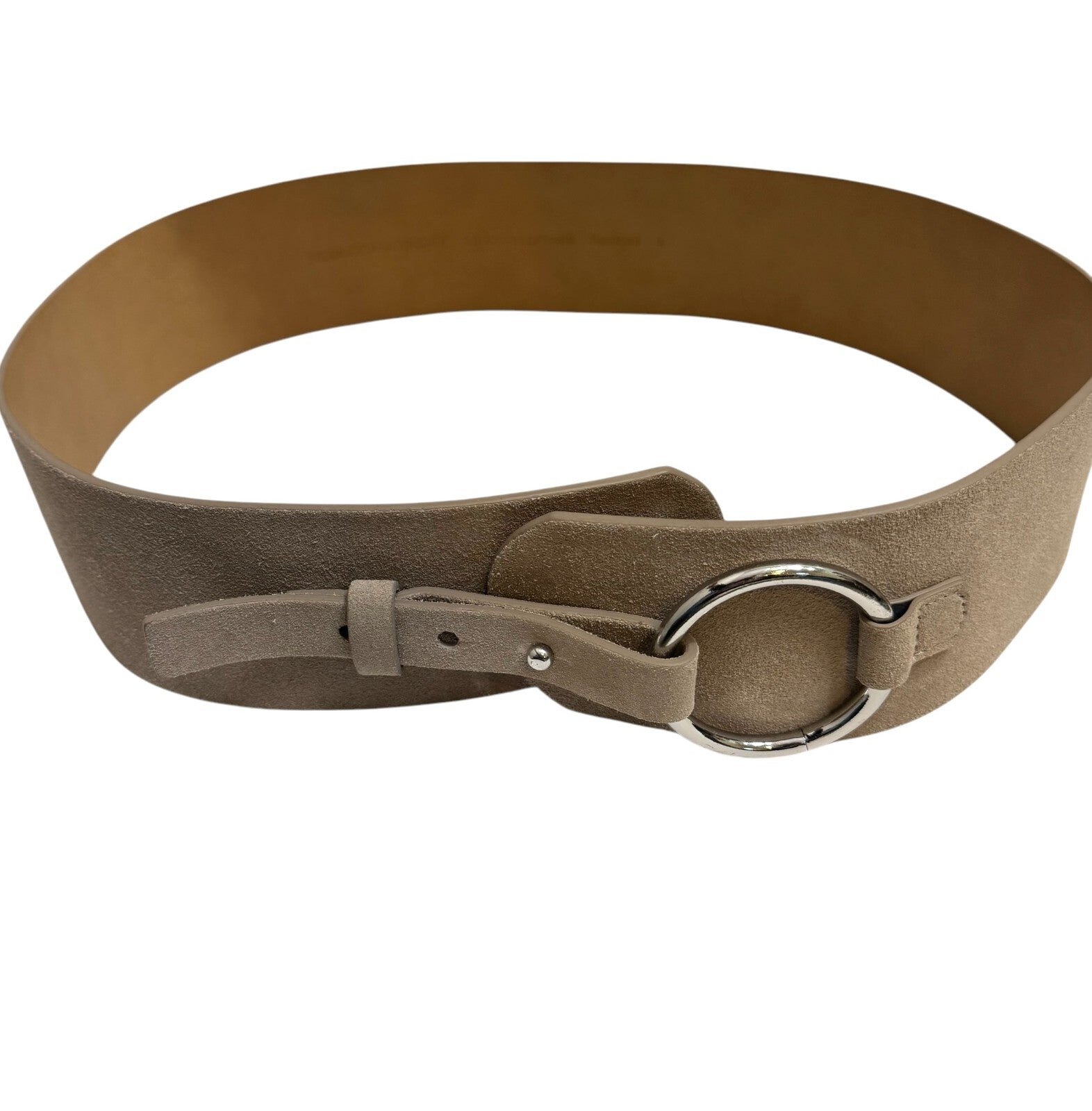 Rebecca Minkoff Wide Annie Suede Belt Silver Hardware