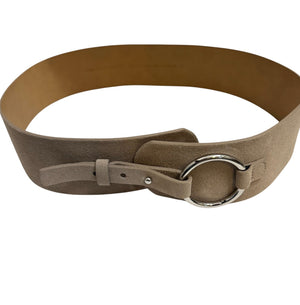 Rebecca Minkoff Wide Annie Suede Belt Silver Hardware