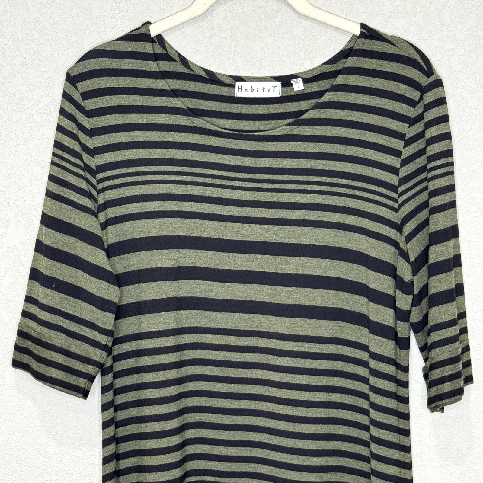 Habitat Dress Womens Small Shirt Dress Striped Knit Stretch Casual