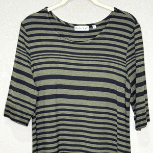 Habitat Dress Womens Small Shirt Dress Striped Knit Stretch Casual