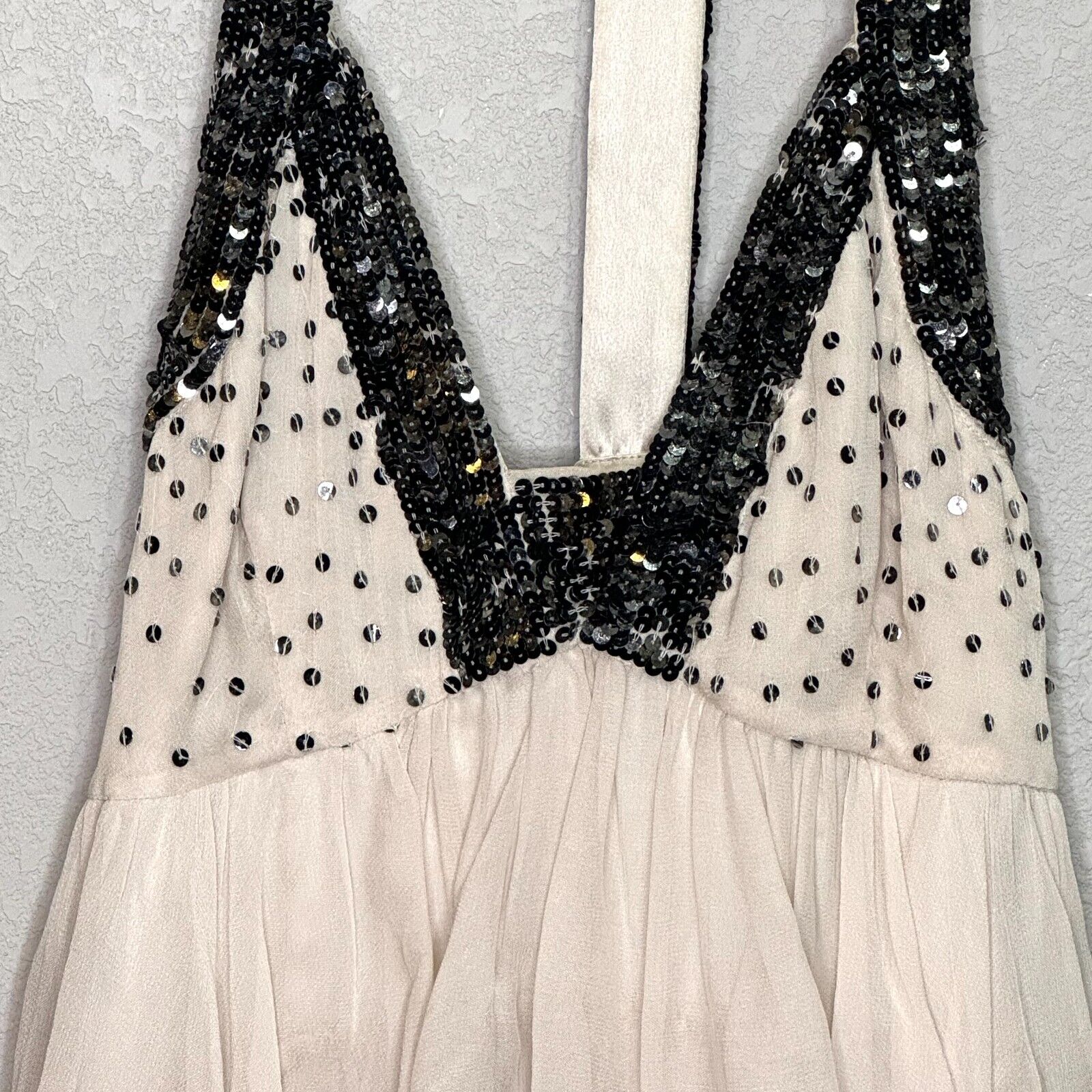 French Connection NEW Great Expectations Halter Neck Sequin Dress Size 4 $268