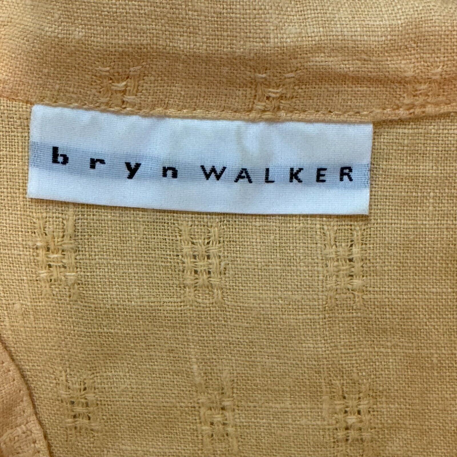 bryn walker Linen Shirt Size Medium Peach OrangeLinen Mandarin Collar 3/4 Sleeve