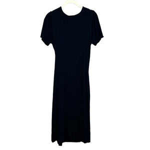 Boden Black Knot Front Short Sleeve Jersey Midi Dress Size 8