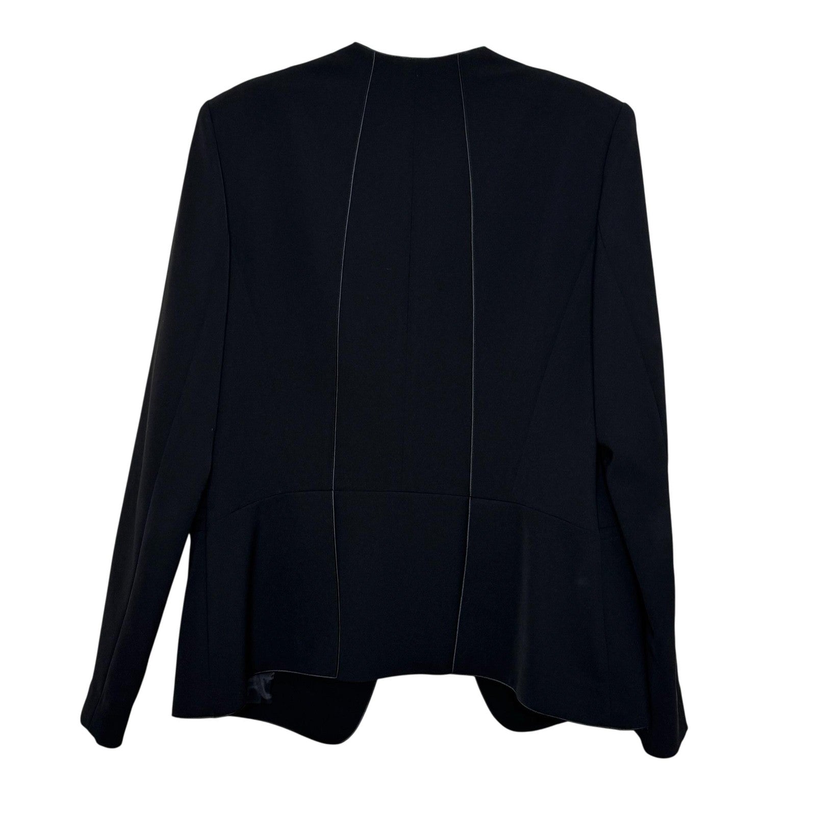 Lafayette 148 New York Open Blazer Size 10 Black Peplum Jacket Career Office