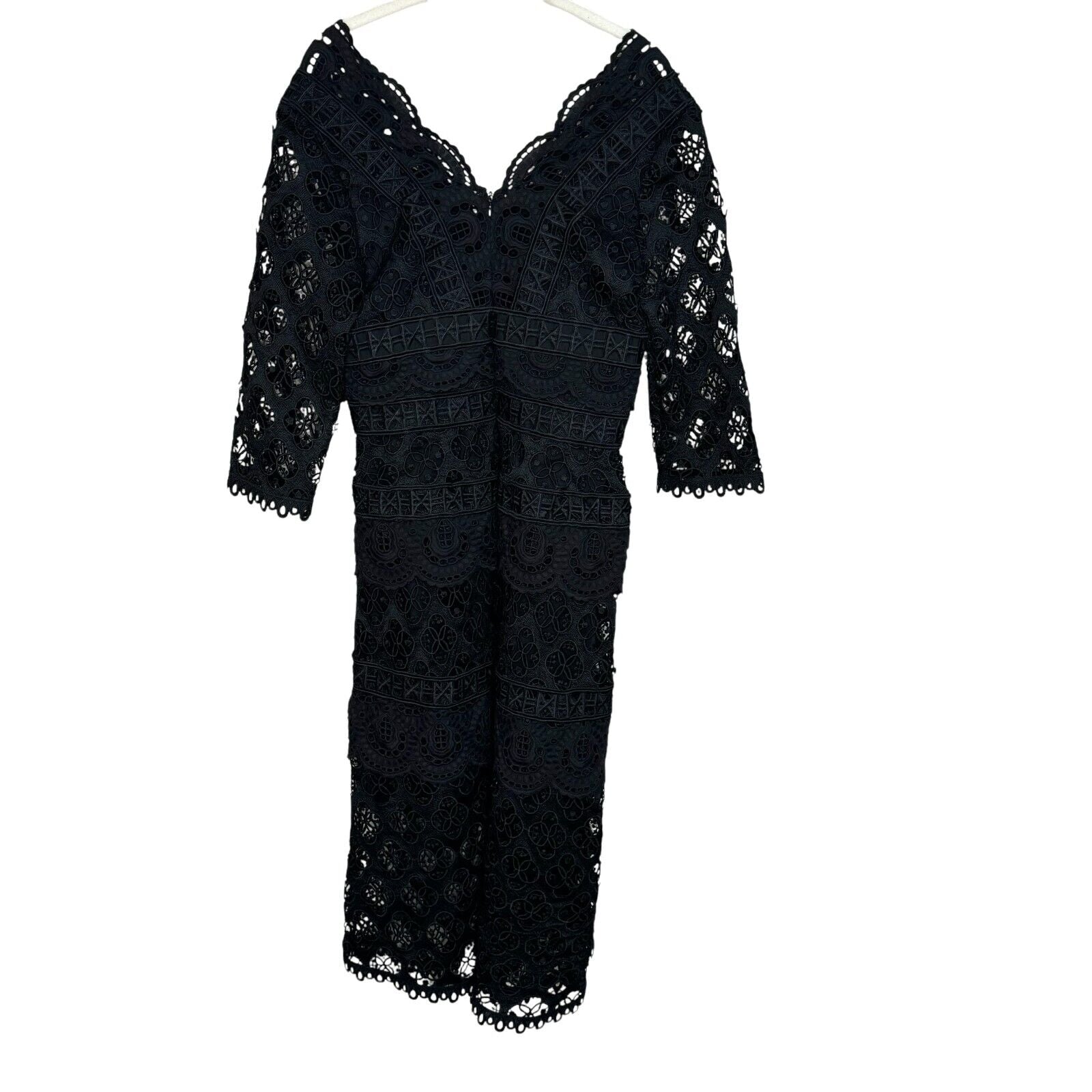 Sea New York NEW Black Laurel Lace Midi Dress $480 Size 6