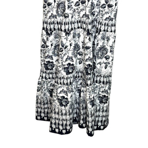 Abercrombie Maxi Dress Size Medium Black White Floral Pattern Missing Belt $130