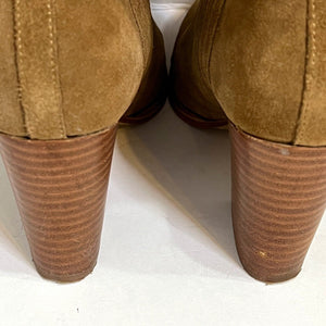 Marc Fisher Brown Annabel Suede Heel Western Booties Boots Size 7