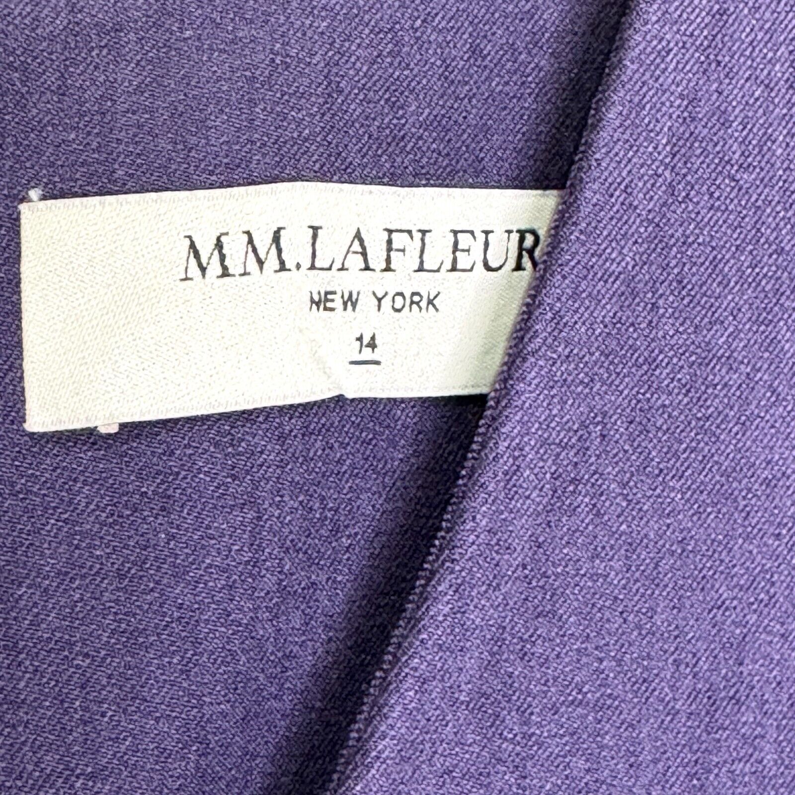 M.M. Lafleur Sleeveless Career Annie Dress Size 14 Purple V Neck