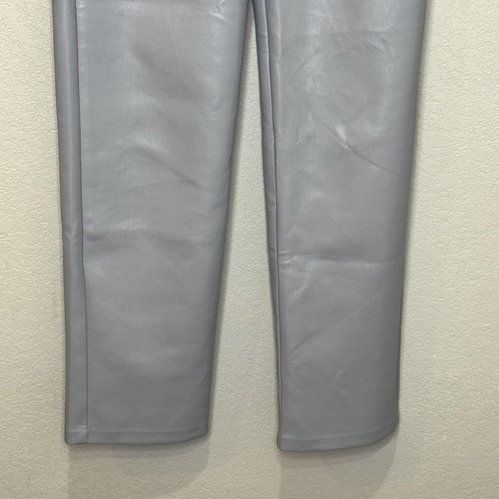 Wilfred Pants 4 Faux Leather High Rise Straight Leg Vegan Leather Marble Grey