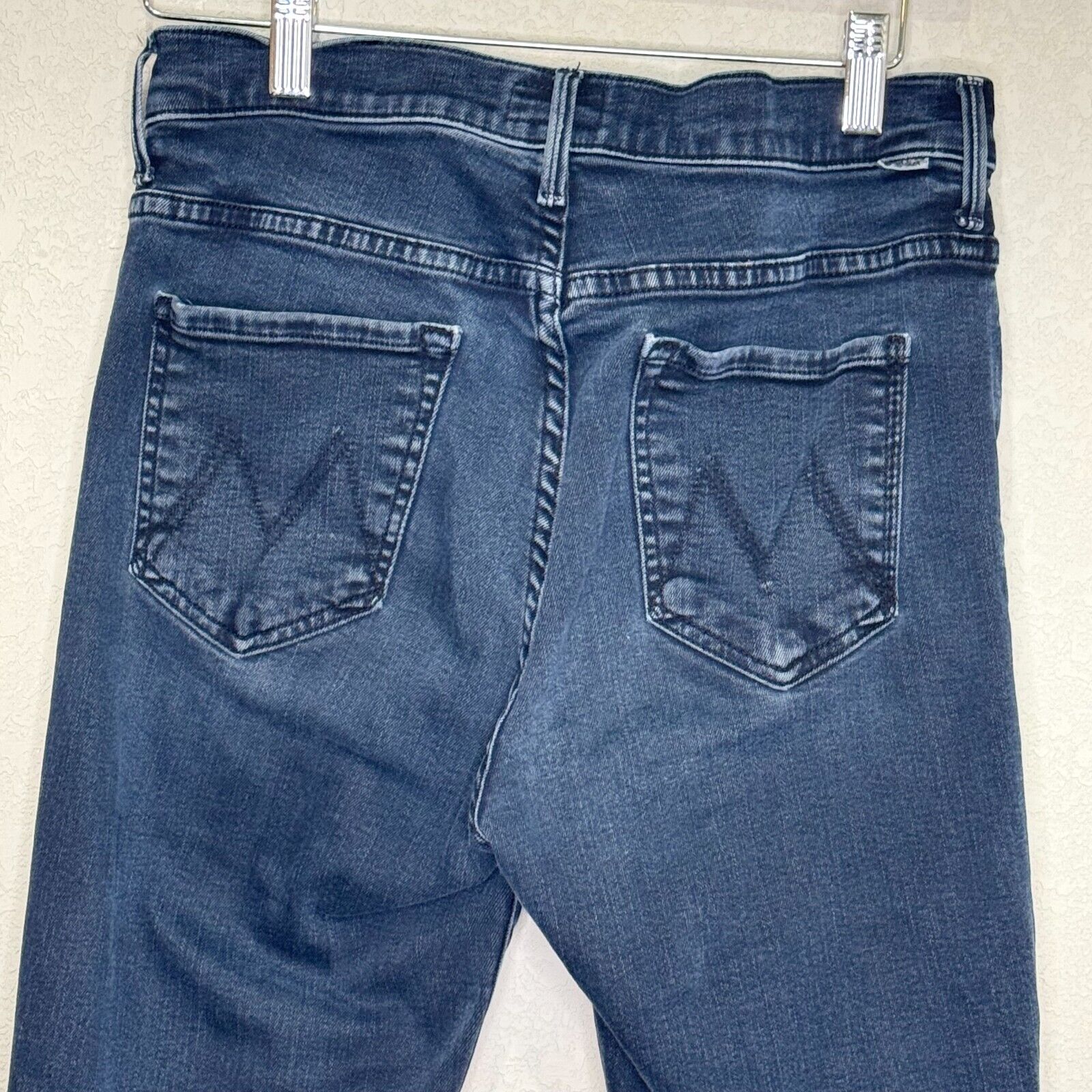 MOTHER The Insider Crop Step Fray Jeans Size 28 Night In Paris Dark Black-Blue