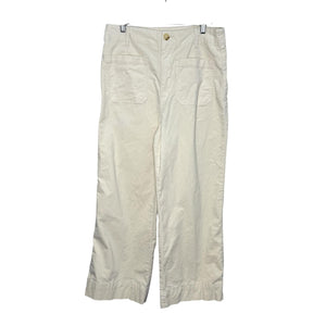 Avec Les Filles Pants Womens 12 Cream High Rise Cropped Wide Leg Utility Stretch