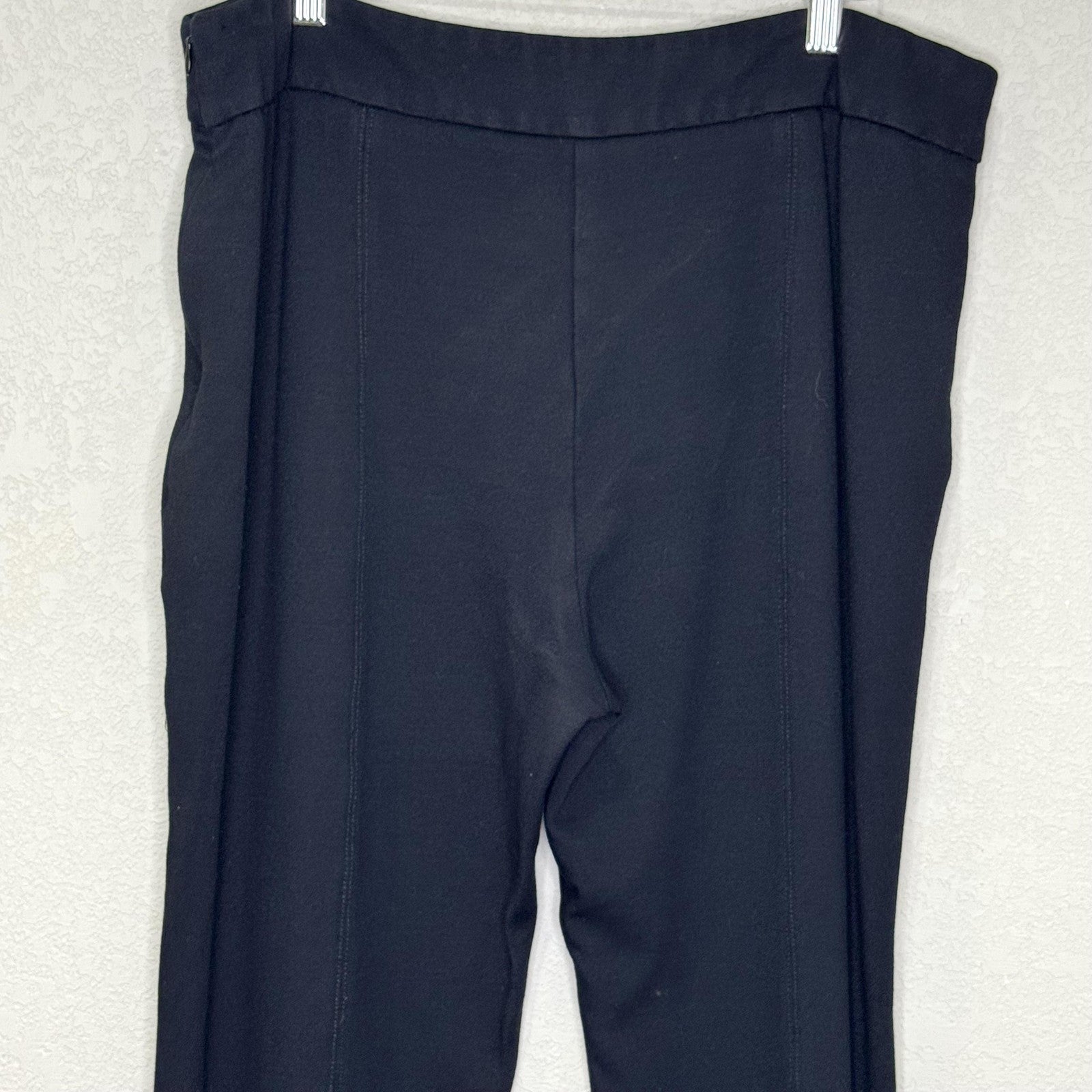 ME+EM Pants Womens 12 Black Side Zip High Rise Straight Pintuck Crease AW22T300