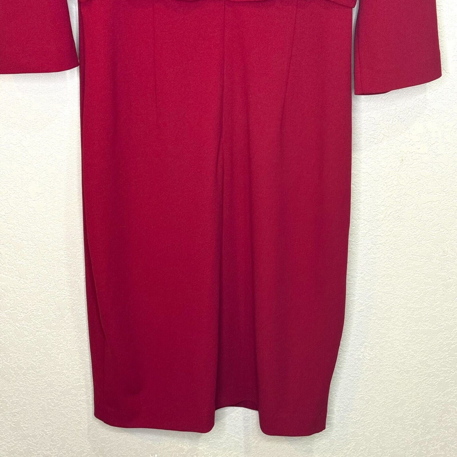 Badgley Mischka Platinum NEW Red Drape Front Pencil Dress Size 6 $159