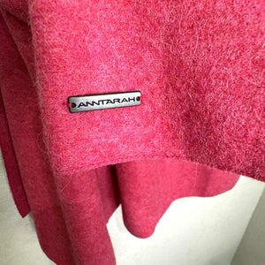 Anntarah Sweater Womens Medium Pink Baby Alpaca Wool Open Cardigan Jacket Peru