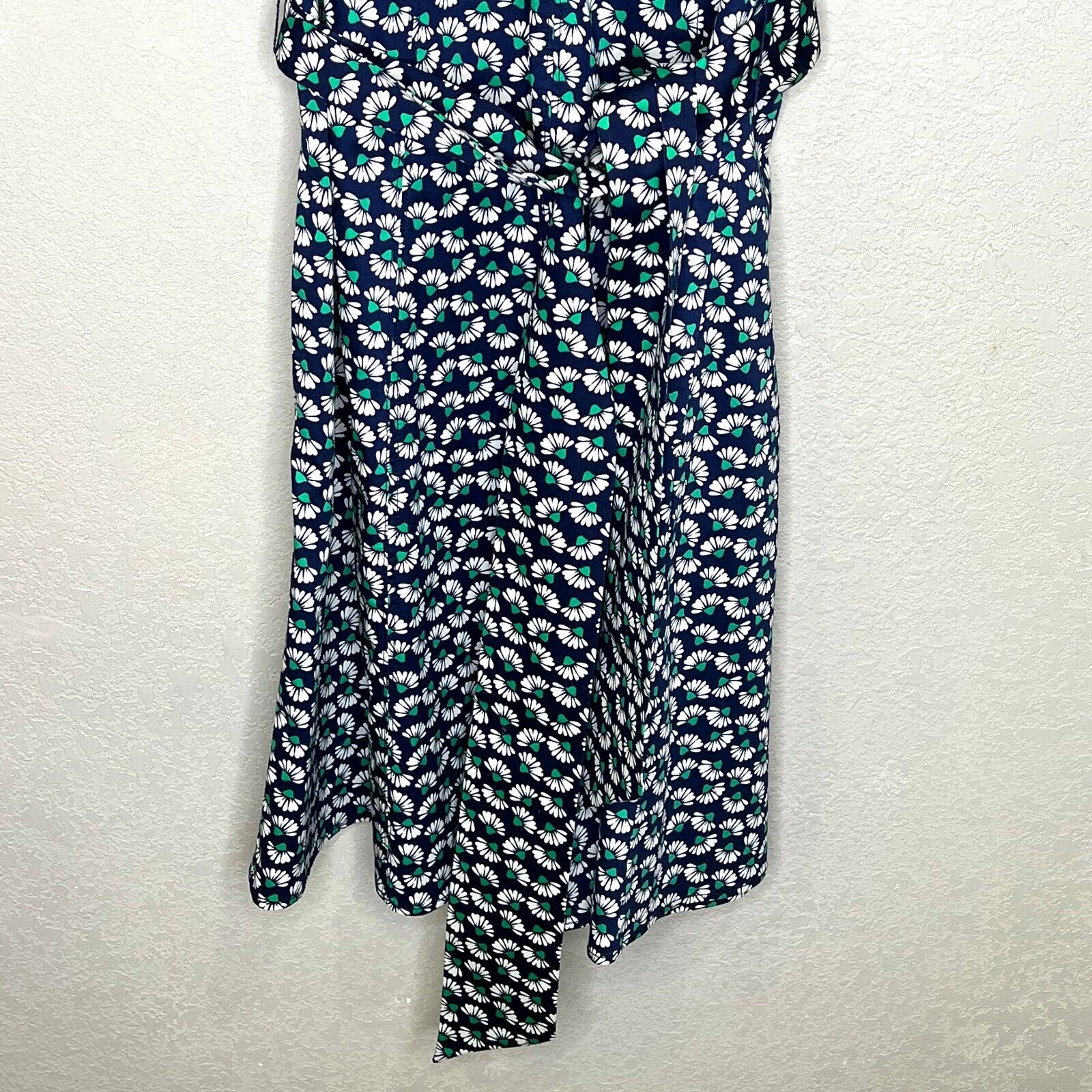 Boden Navy Blue Green White Mischa Belted Dress Size 8