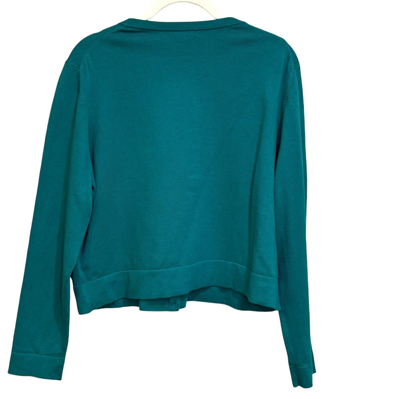 Hobbs London NEW Michelle Cotton Cardigan in Ocean Green Size XL $125