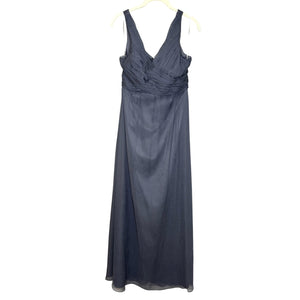 BHLDN Dress Womens Medium Blue Gray Sleeveless Chiffon Maxi Gown Formal Wedding