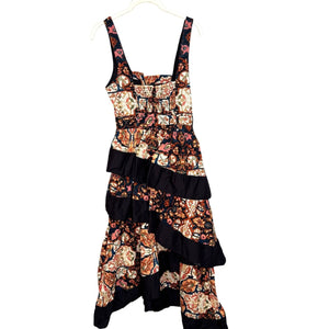 Anthropologie NEW Black Multi Tiered Midi Dress Size Small $180