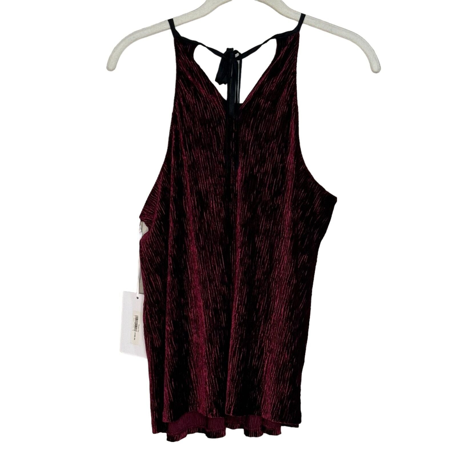 Amanda Uprichard Maroon Raven Velvet Sleeveless Top Size Small NEW $188